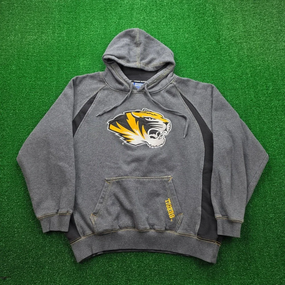 Mizzou Missouri‎ Tigers Heavyweight Hoodie Sweatshirt Mens XL Gray NCAA College